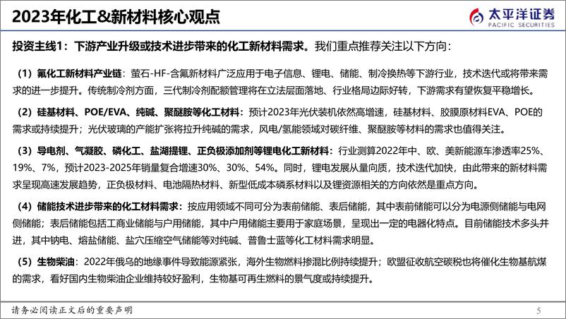 《化工&新材料行业2023年度投资策略：关注新兴技术带来的材料升级和进口替代-20221220-太平洋证券-67页》 - 第7页预览图