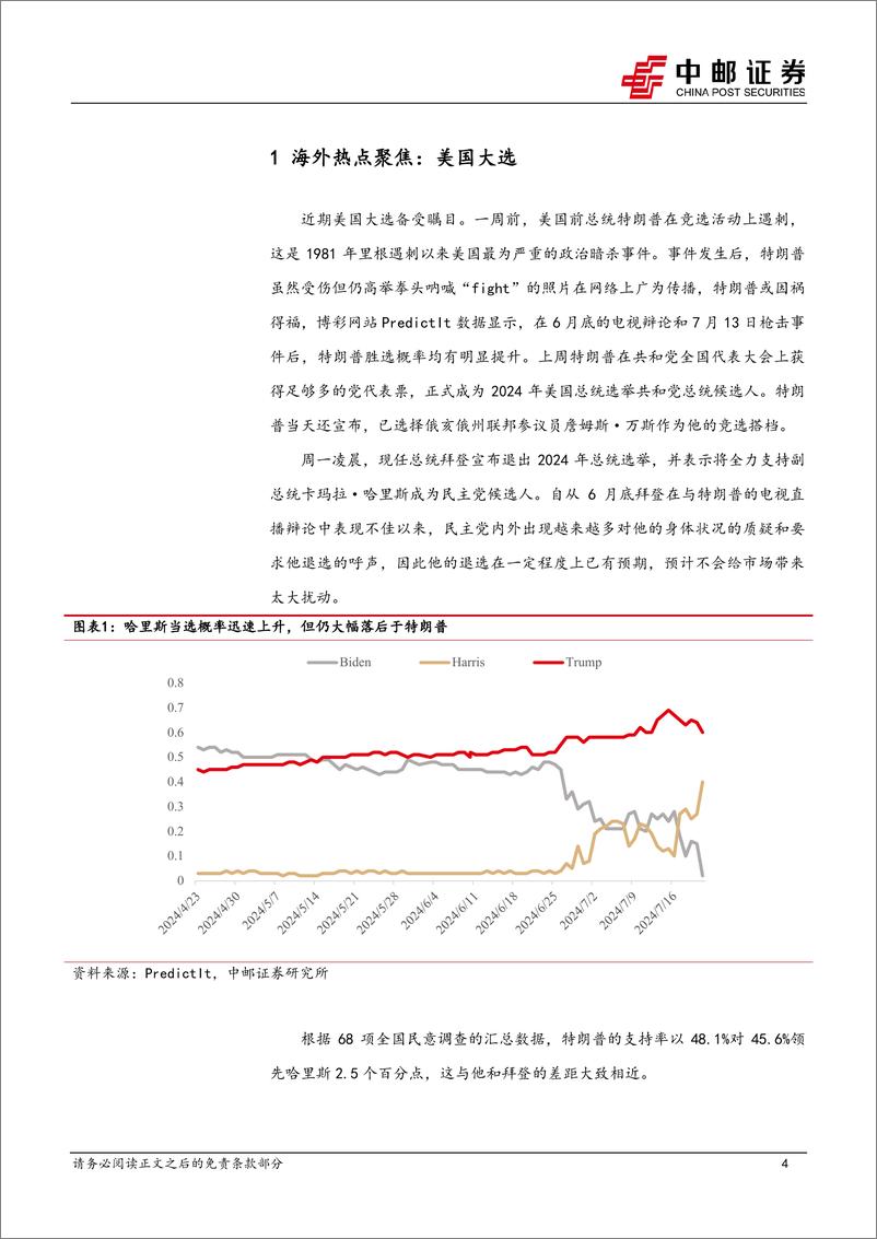 《宏观观点：美国大选再生变数，“特朗普交易”何去何从？-240723-中邮证券-18页》 - 第4页预览图