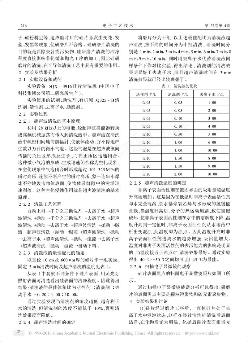 《硅研磨片超声波清洗技术的研究》 - 第2页预览图