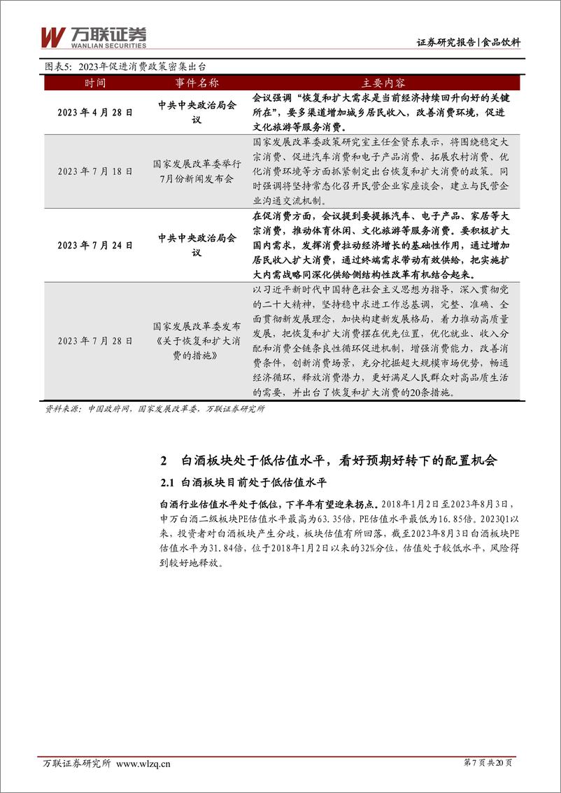 《白酒行业深度报告：白酒板块低估值+预期改善，反弹有望持续-20230808-万联证券-20页》 - 第8页预览图