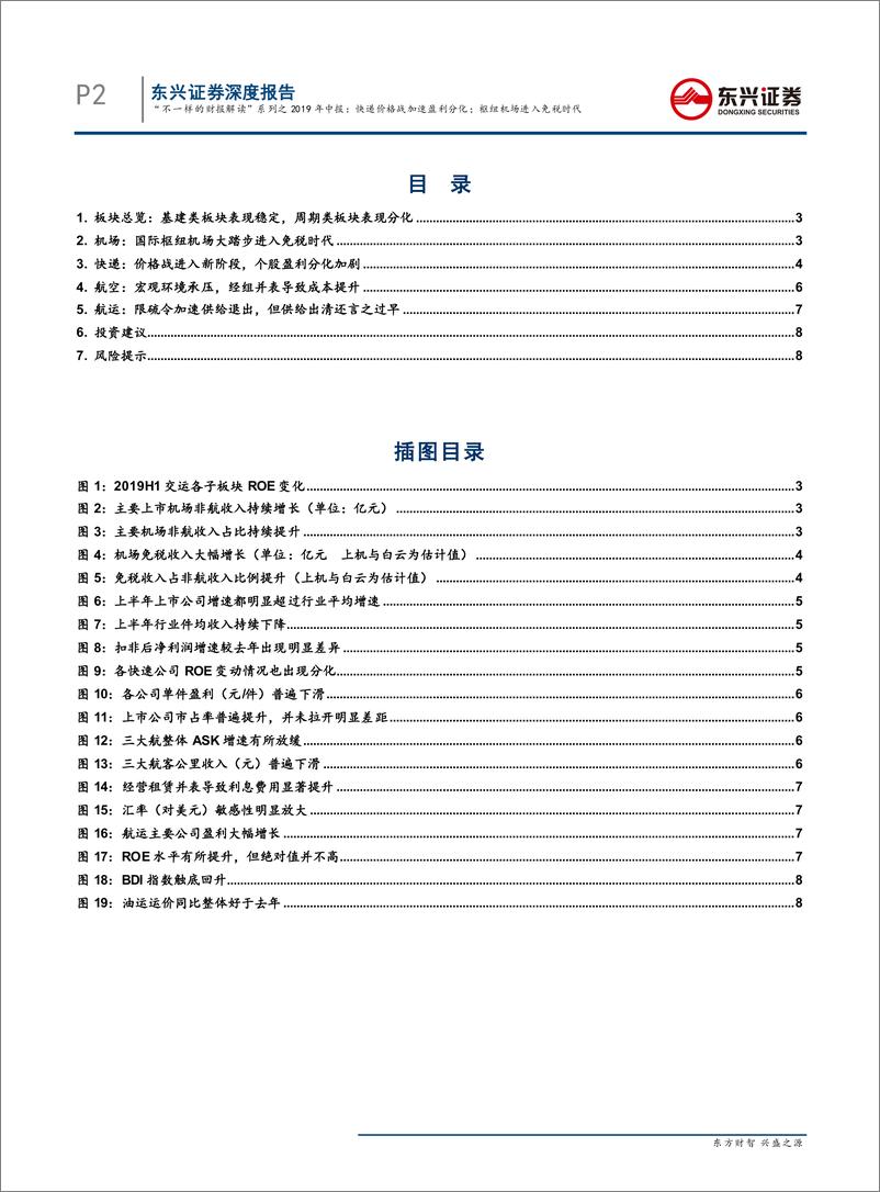 《交通运输行业“不一样的财报解读”系列之2019年中报：快递价格战加速盈利分化；枢纽机场进入免税时代-20190905-东兴证券-10页》 - 第3页预览图