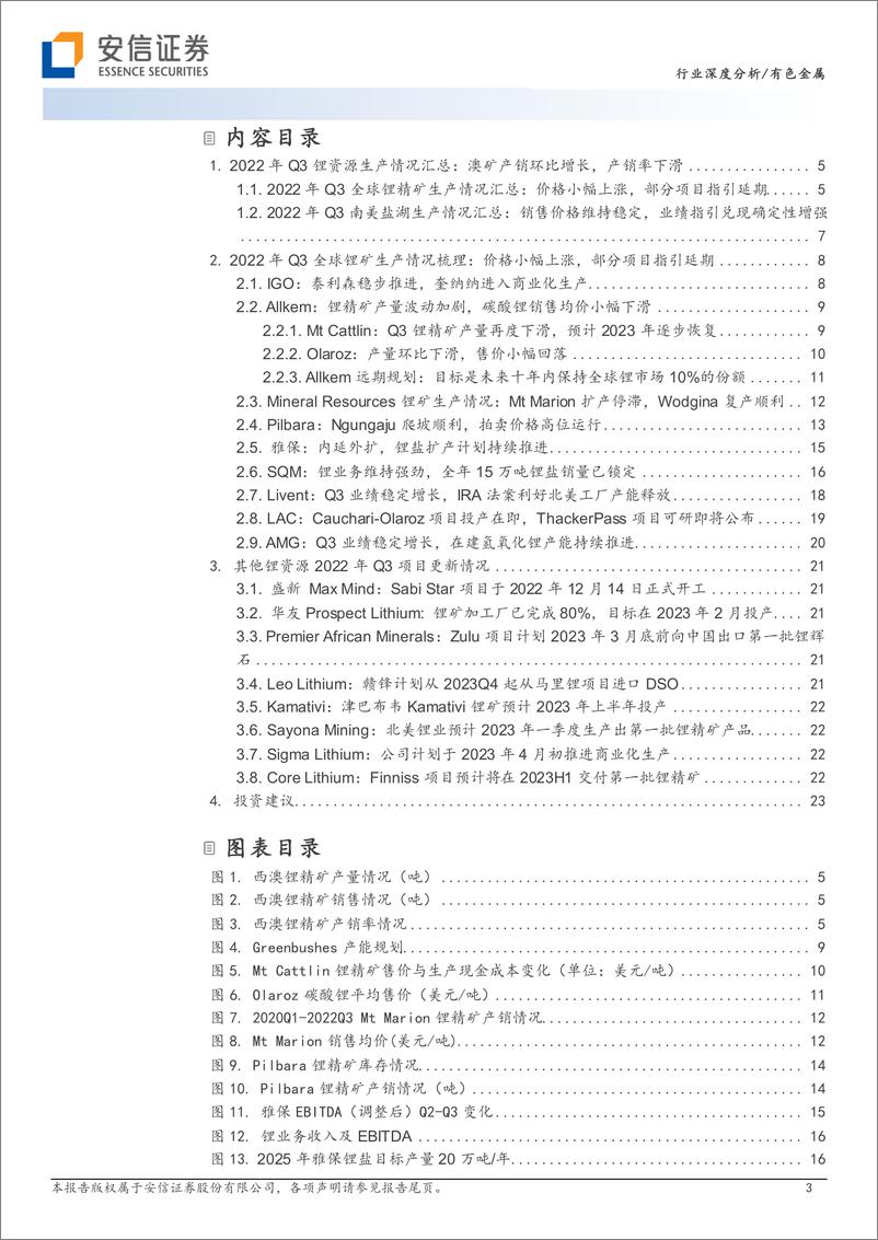 《有色金属行业深度分析：资源为王，全球锂矿22年三季报更新-20221222-安信证券-25页》 - 第4页预览图