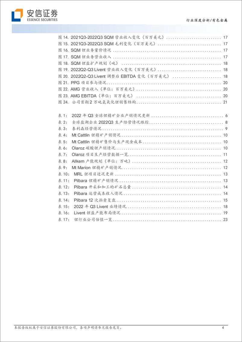 《有色金属行业深度分析：资源为王，全球锂矿22年三季报更新-20221222-安信证券-25页》 - 第5页预览图