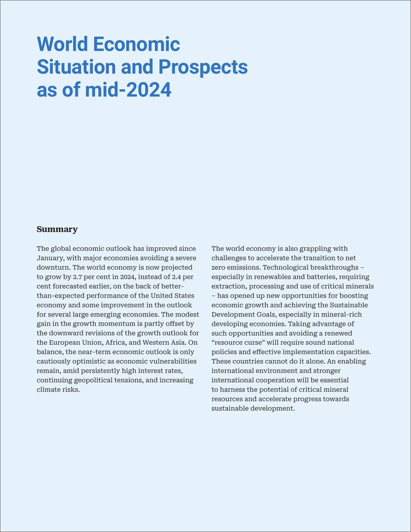 《2024年中期世界经济形势与展望》 - 第4页预览图