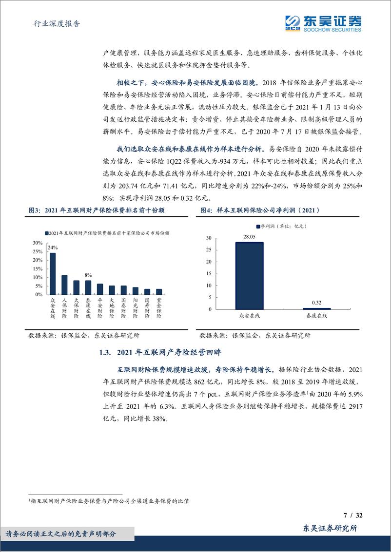 《保险行业深度报告：偿二代二期工程季报跟踪体系（1Q22互联网保险篇）保费增速放缓，费用经营效率改善-20220612-东吴证券-32页》 - 第8页预览图