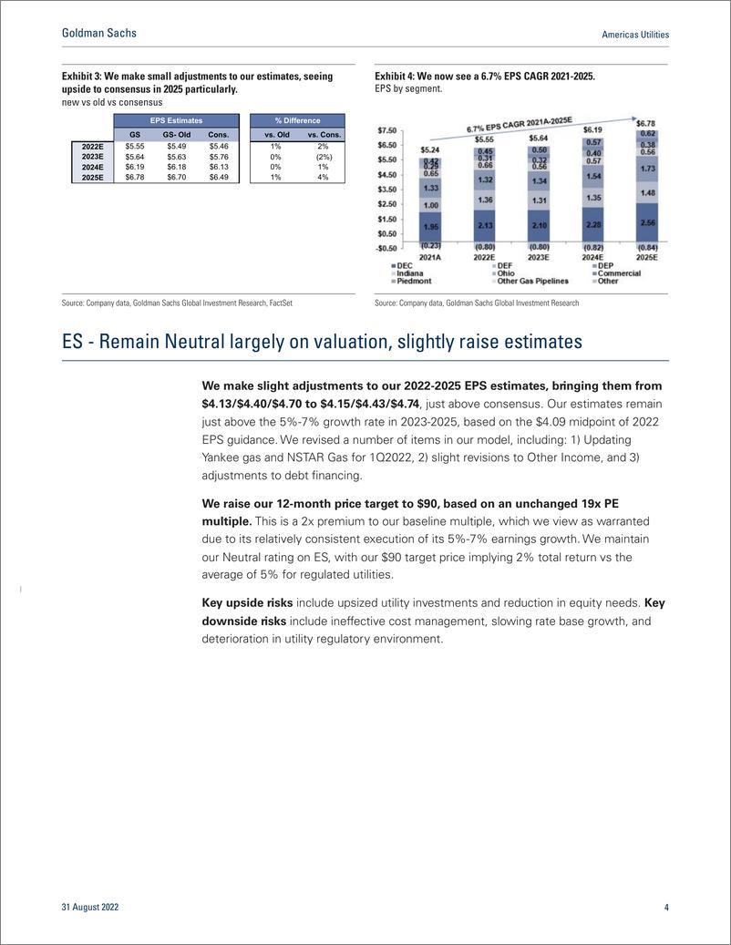 《Americas Utilitie Updating estimates for a few Neutral-rated utilities following 2Q(1)》 - 第5页预览图