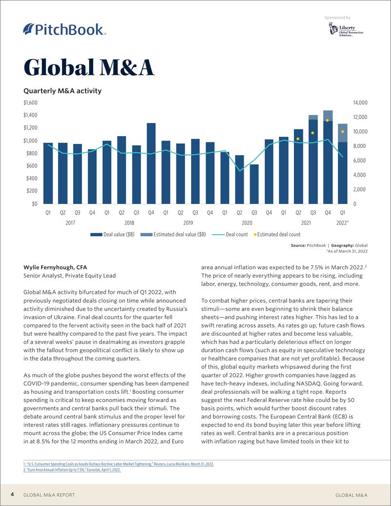 《PitchBook-全球并购报告（英）-2022.4-20页》 - 第5页预览图