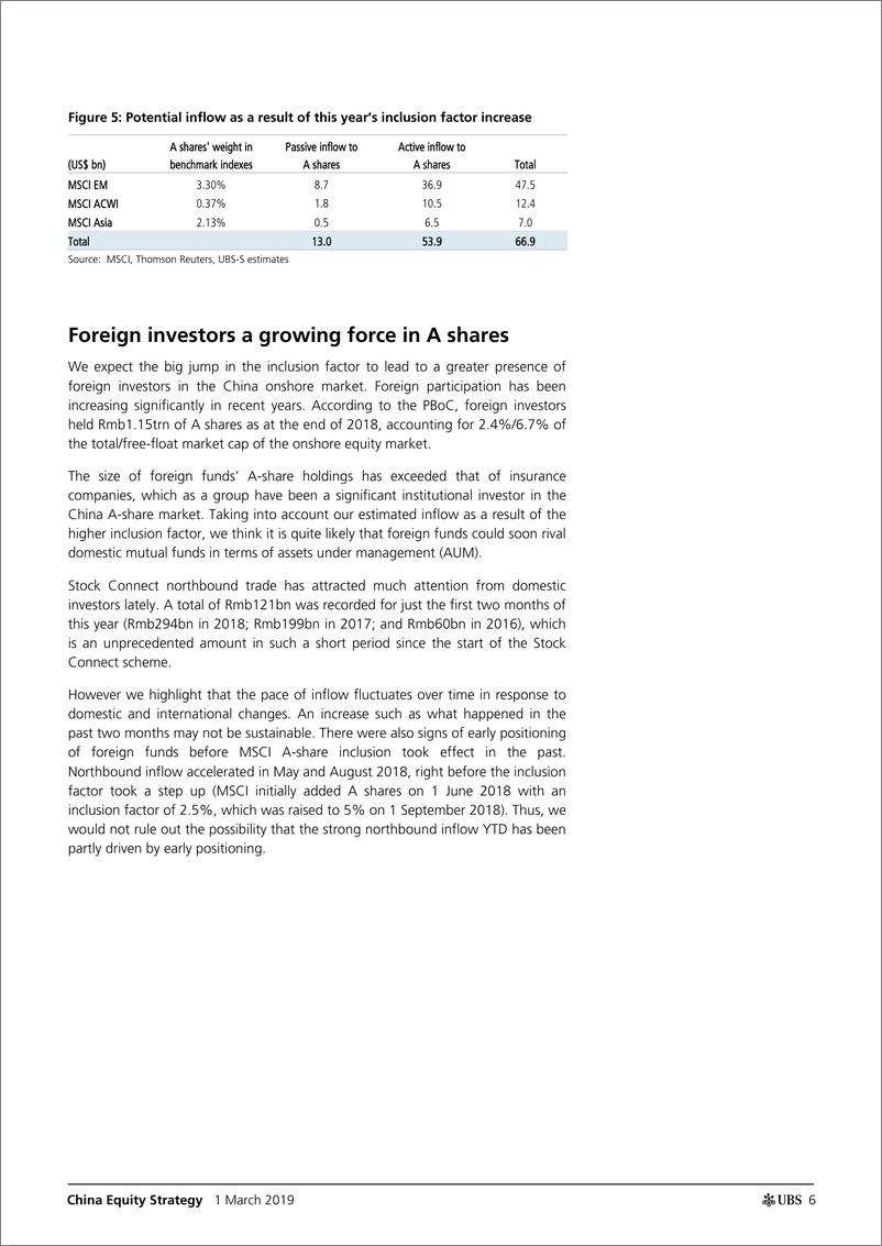 《汇丰银行-中国股票策略：MSCI的决定让外国投资者在A股中拥有更大的影响力-2019.3.1-68页》 - 第7页预览图