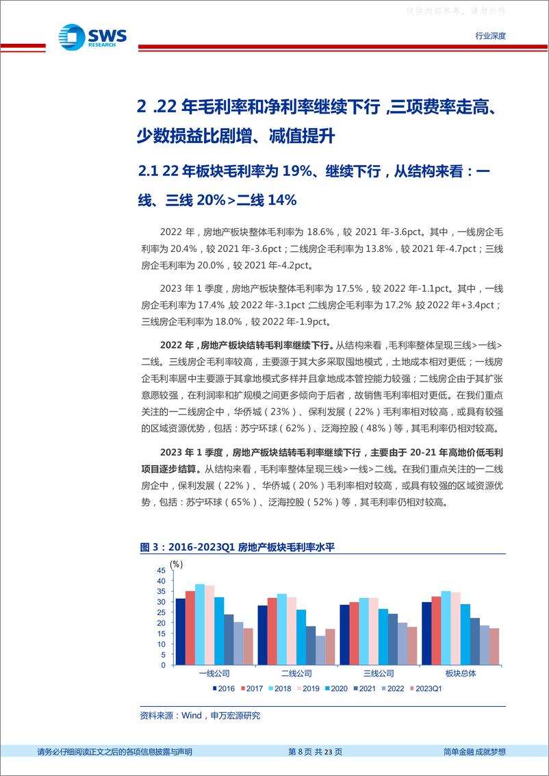 《申万宏源-房地产行业2022及2023Q1房地产板块财报综述：板块业绩大幅下降，优质房企穿越周期-230504》 - 第8页预览图