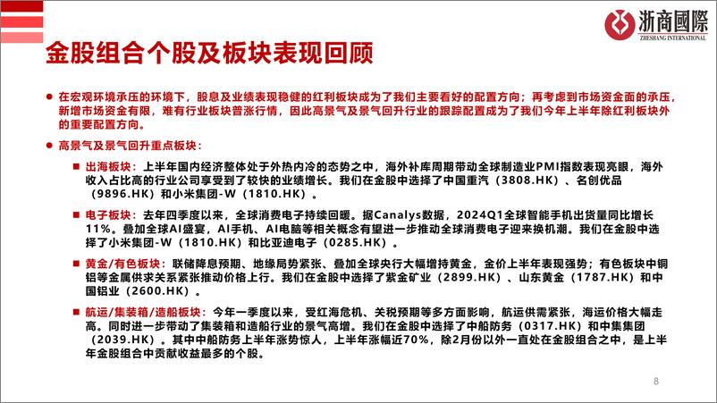 《浙商国际金融控股-浙商国际月度金股2024年半年度回顾》 - 第8页预览图