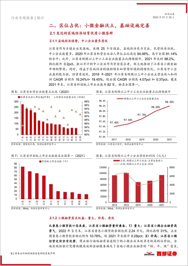 《银行业专题报告：小微金融如何在沃土江苏发光发亮-20220726-西部证券-20页》 - 第7页预览图