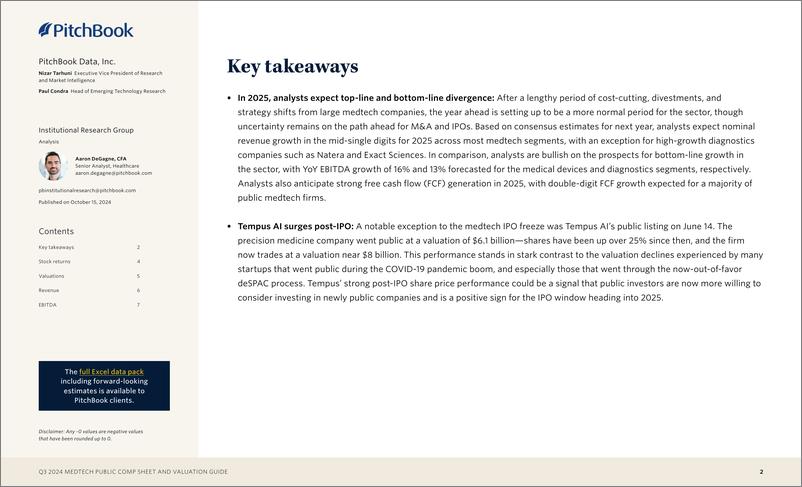 《PitchBook-2024年三季度医疗技术公共报表和估值指南（英）-2024-8页》 - 第2页预览图
