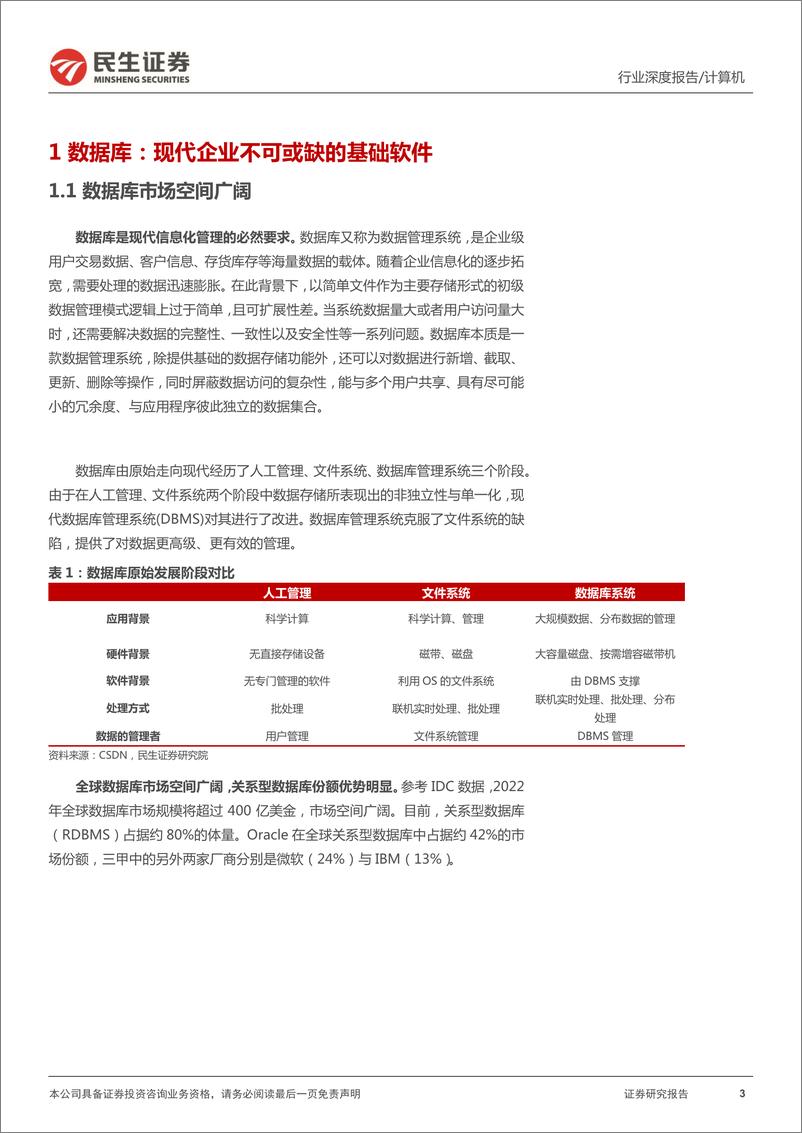 《计算机行业数据库深度报告：行业信创最具弹性的是数据库-20220210-民生证券-24页》 - 第4页预览图