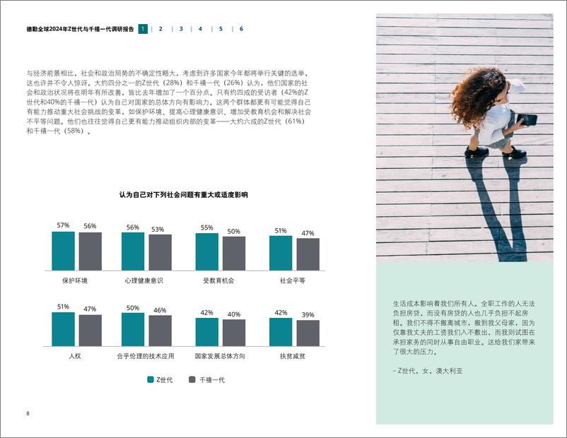 《德勤_全球2024年Z世代和千禧一代调研报告-在一个不断变化的世界中有目的地生活和工作》 - 第8页预览图