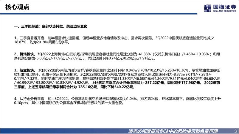 《机场航空行业板块2022年三季报综述：底部状态持续，关注边际变化-20221111-国海证券-31页》 - 第4页预览图