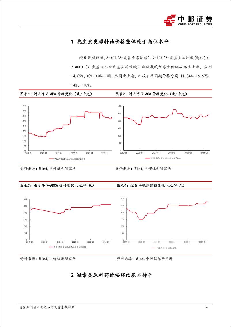 《医药行业深度报告：抗生素价格处于高位，肝素出口量恢复良好增长-240623-中邮证券-13页》 - 第4页预览图