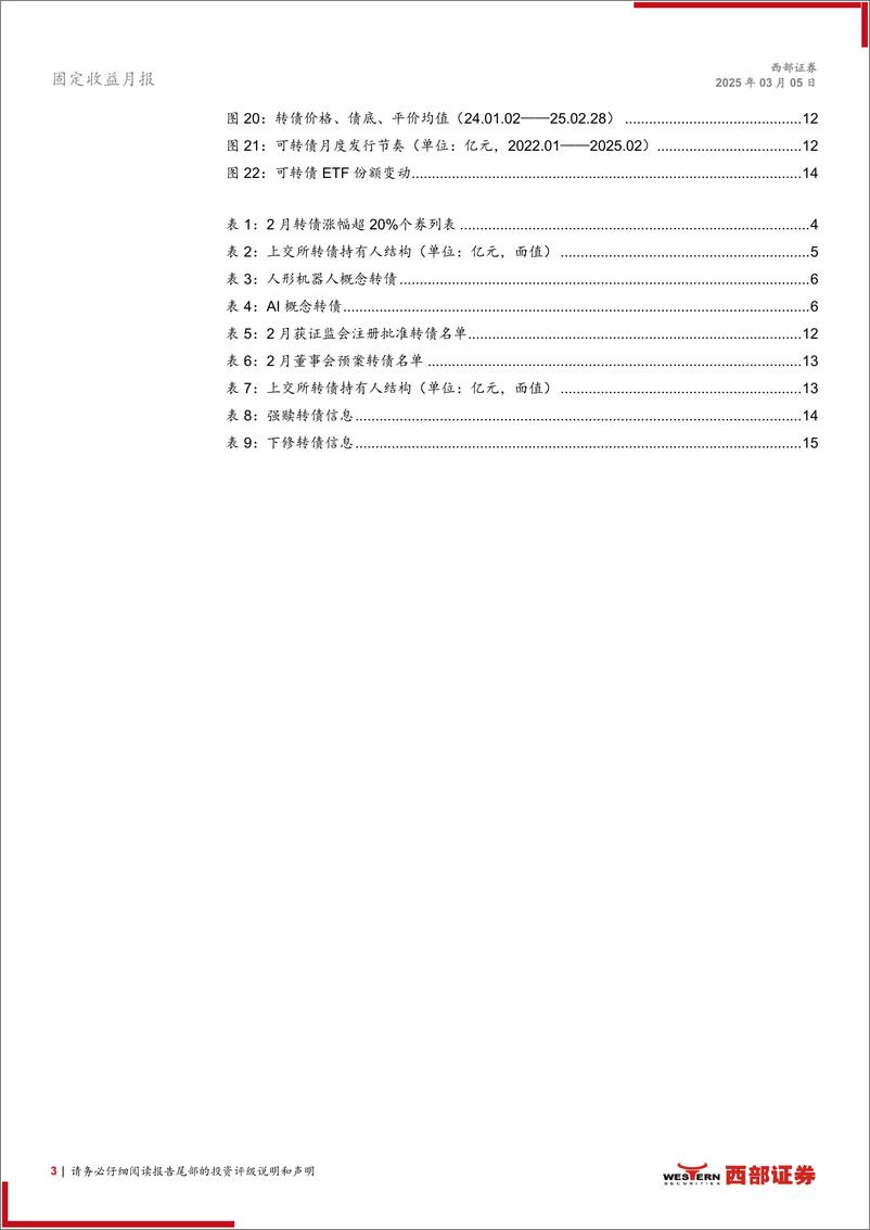 《3月转债月报：关注两会方向，科技仍有可为-250305-西部证券-17页》 - 第3页预览图
