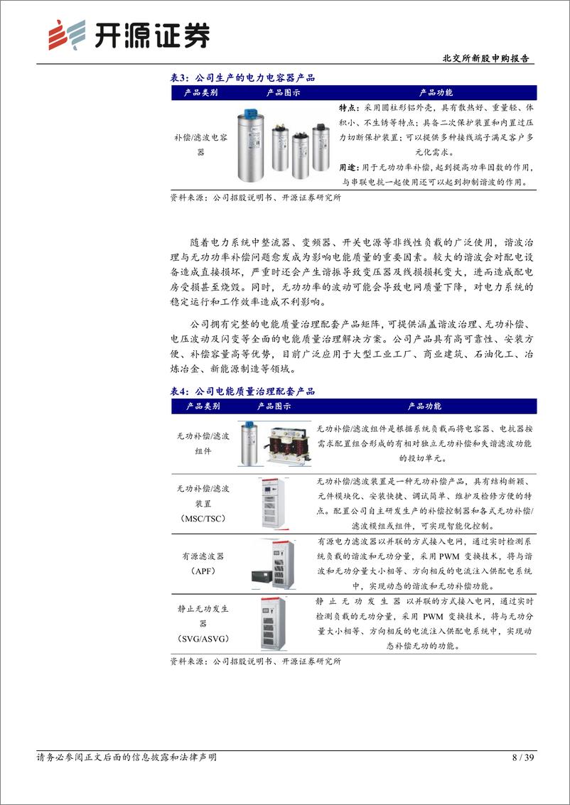 《胜业电气(920128)北交所新股申购报告：高压SVG薄膜电容器全国第2，性能%2b技术行业领先-241117-开源证券-39页》 - 第8页预览图