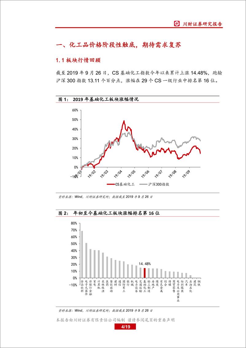 《基础化工行业四季度策略报告：拥抱核心资产，把握新材料进口替代机遇-20190927-川财证券-19页》 - 第5页预览图