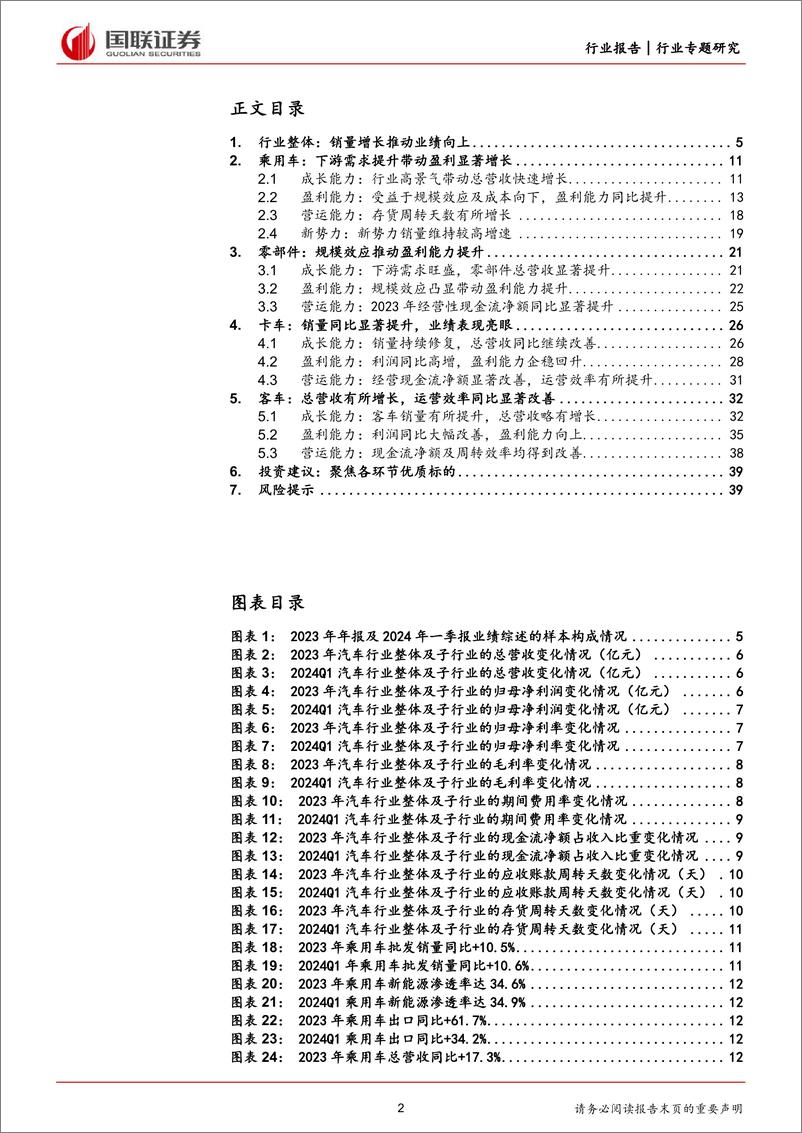 《汽车行业2023年年报及2024年一季报业绩综述：行业景气延续，各环节业绩亮眼-240506-国联证券-41页》 - 第2页预览图