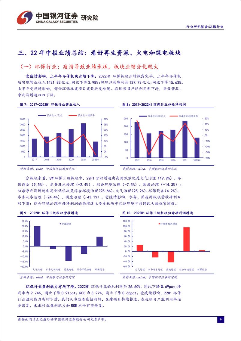 《环保公用行业八月行业动态报告：22年中报业绩总结，看好再生资源、火电和绿电板块-20220905-银河证券-30页》 - 第8页预览图