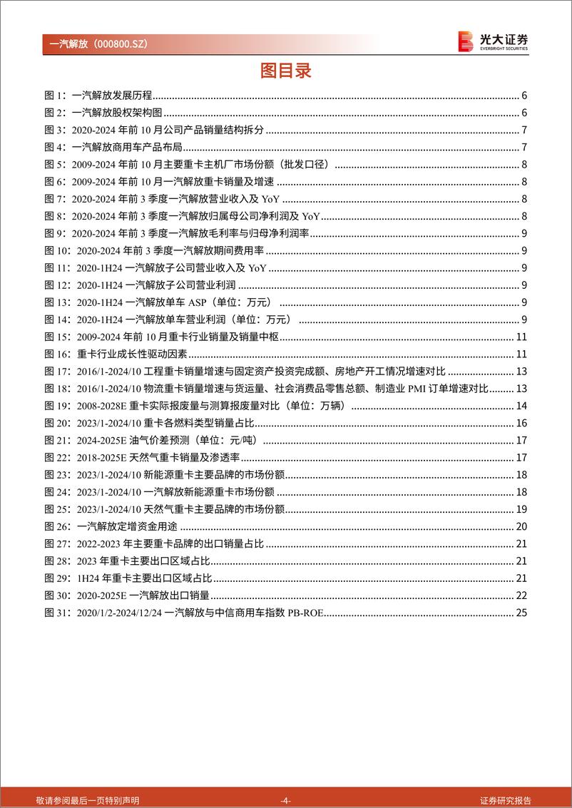 《一汽解放(000800)投资价值分析报告：重卡龙头，新程再启有望再登峰-241231-光大证券-29页》 - 第4页预览图