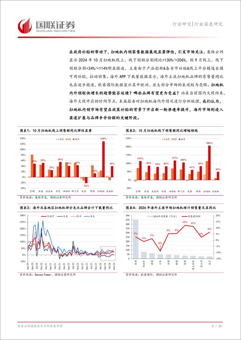 《家用电器行业深度研究：扫地机聚焦，内销景气提振，海外份额集中-241128-国联证券-25页》 - 第6页预览图