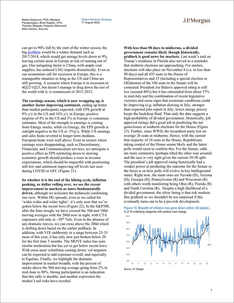 《JPUpdatThe J.P. Morgan View Tail risks diminishing post-CP20220817》 - 第8页预览图