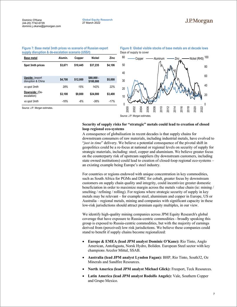 《J.P. 摩根-全球金属矿业-安全和供应：评估LT俄罗斯供应风险和重新评估全球领军者的机会-2022.3.27-70页》 - 第8页预览图