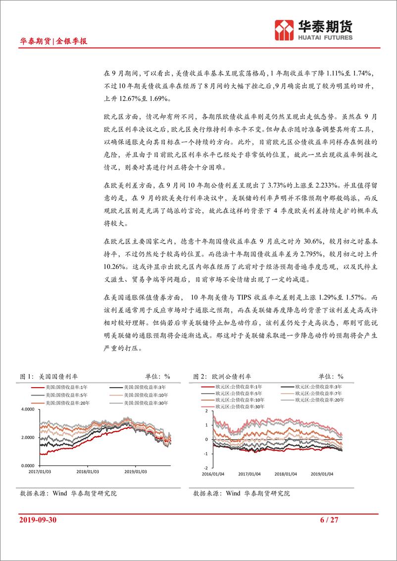 《金银季报：9月议息会议票委分歧较大，4季度贵金属或较难保持强劲势头-20190930-华泰期货-27页》 - 第7页预览图