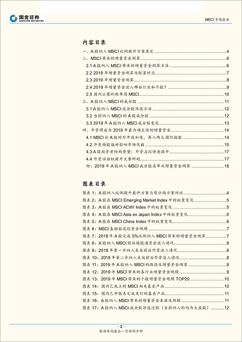 《A股纳入MSCI专题报告：MSCI提高权重后，外资将流入多大规模？-20190304-国金证券-21页》 - 第3页预览图