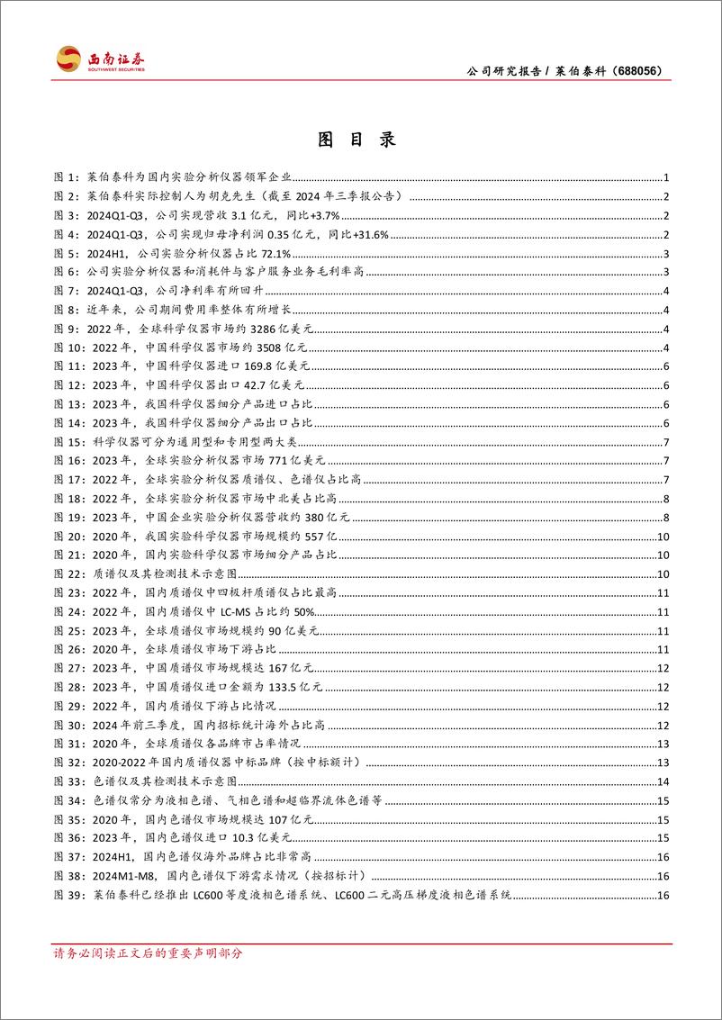 《莱伯泰科(688056)科学仪器领军企业，引领半导体ICP-MS国产替代-241222-西南证券-43页》 - 第4页预览图