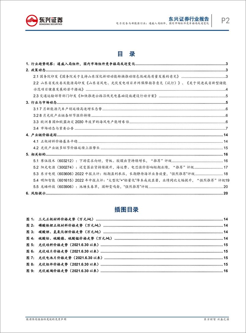 《电力设备与新能源行业月报（2022年9月）：通威入局组件，国内市场组件竞争格局或迎变化-20220909-东兴证券-22页》 - 第3页预览图