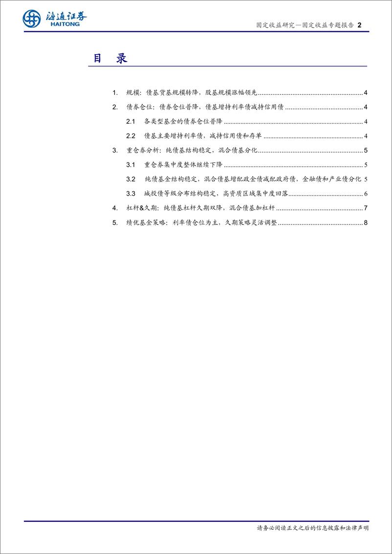 《24Q3债基季报分析：绩优债基主配利率债、久期灵活调整-241030-海通证券-14页》 - 第2页预览图