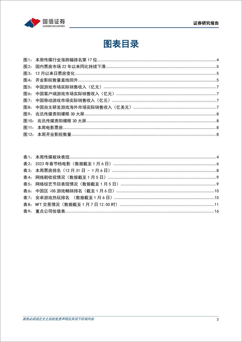 《20230108-国信证券-传媒互联网行业周报：关注春节档票房表现，看好高铁媒体市场修复》 - 第3页预览图