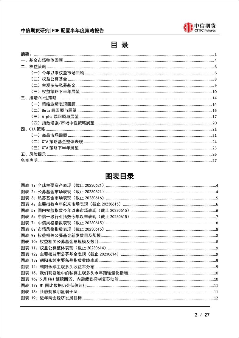 《FOF配置2023年半年度策略报告：超额环境偏暖，CTA或将受益于趋势-20230627-中信期货-27页》 - 第3页预览图