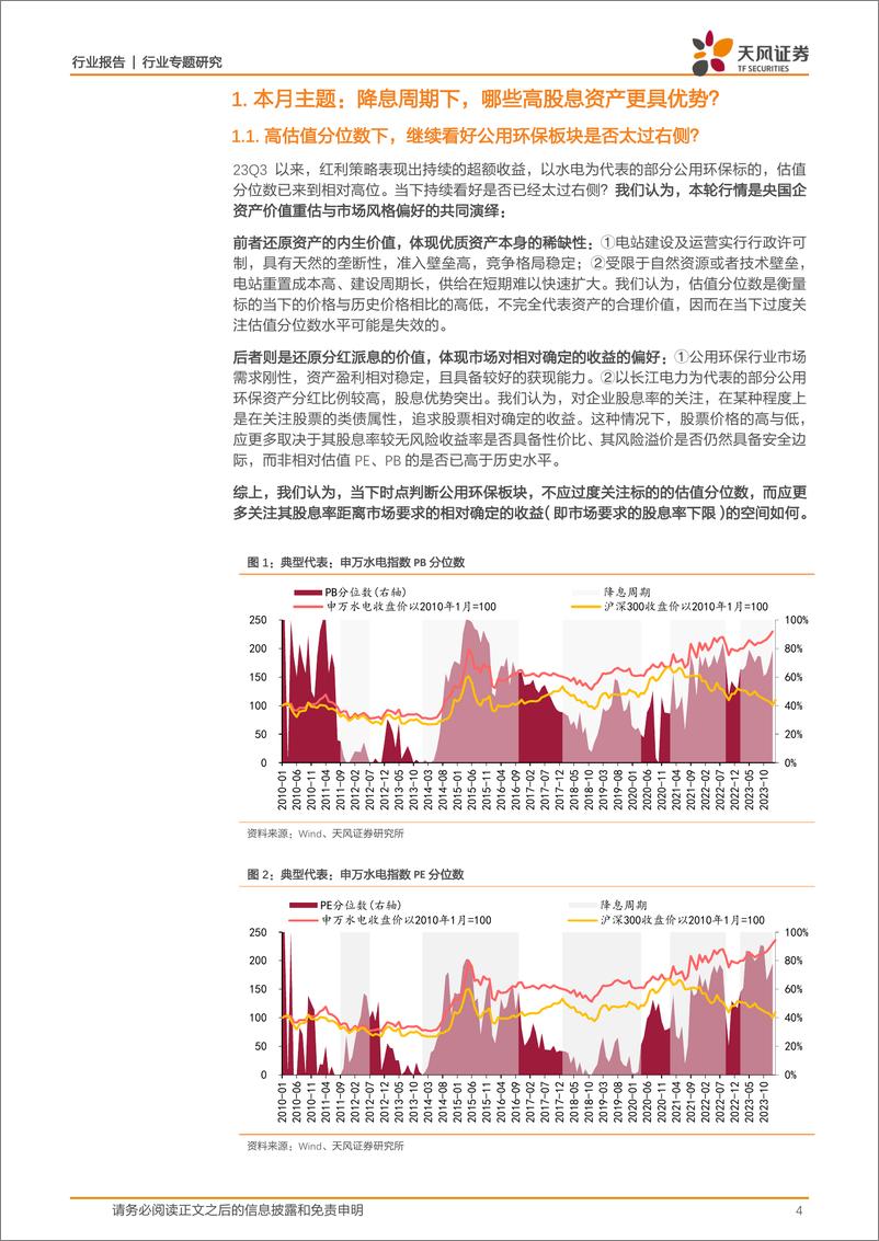 《环保行业天风公用环保二月可转债报告：降息周期下，哪些高股息资产更具优势？-240309-天风证券-20页》 - 第4页预览图