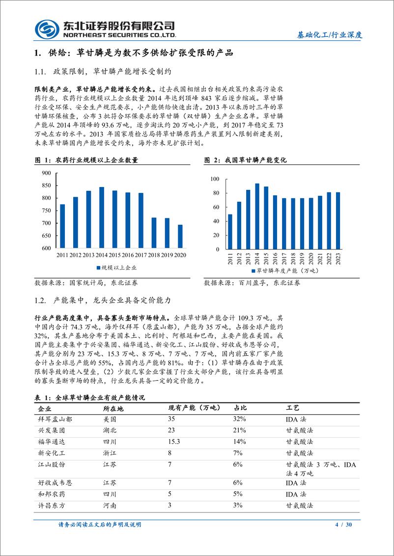 《基础化工行业：草甘膦供需有望较长时期紧平衡，价格中枢抬升-20230812-东北证券-30页》 - 第5页预览图