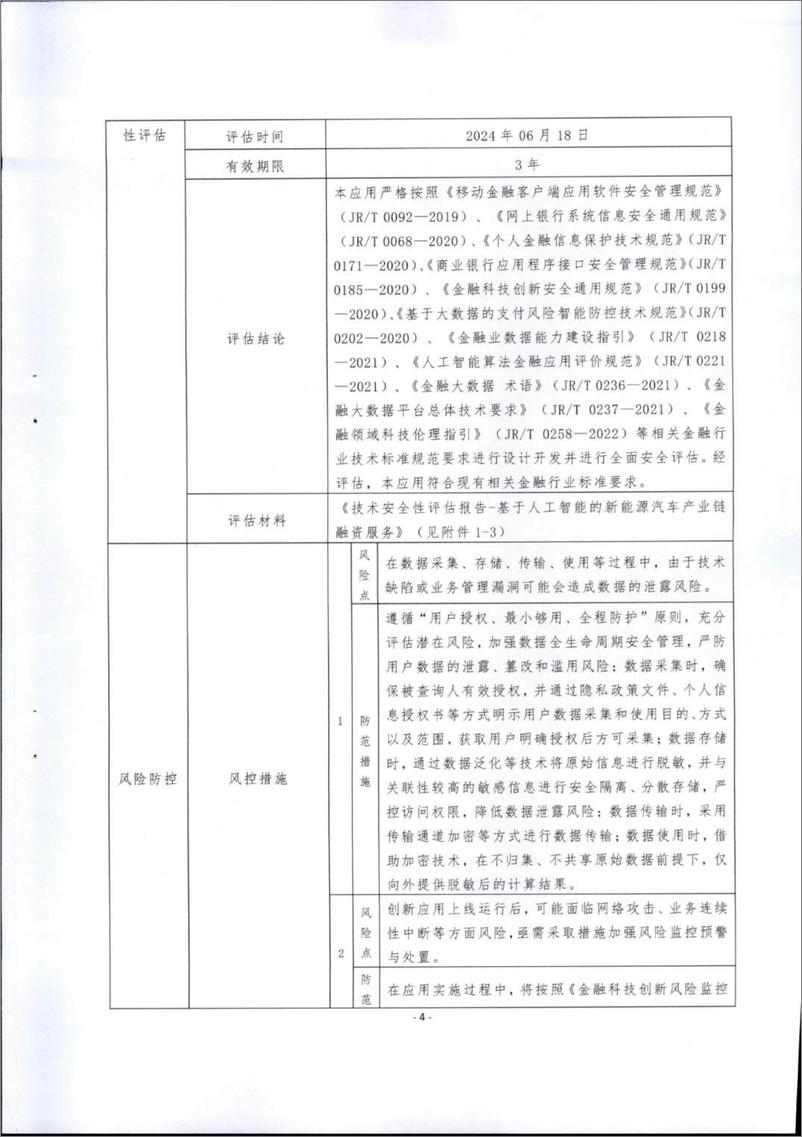 《金融科技创新应用声明书_基于人工智能的新能源汽车产业链融资服务》 - 第4页预览图