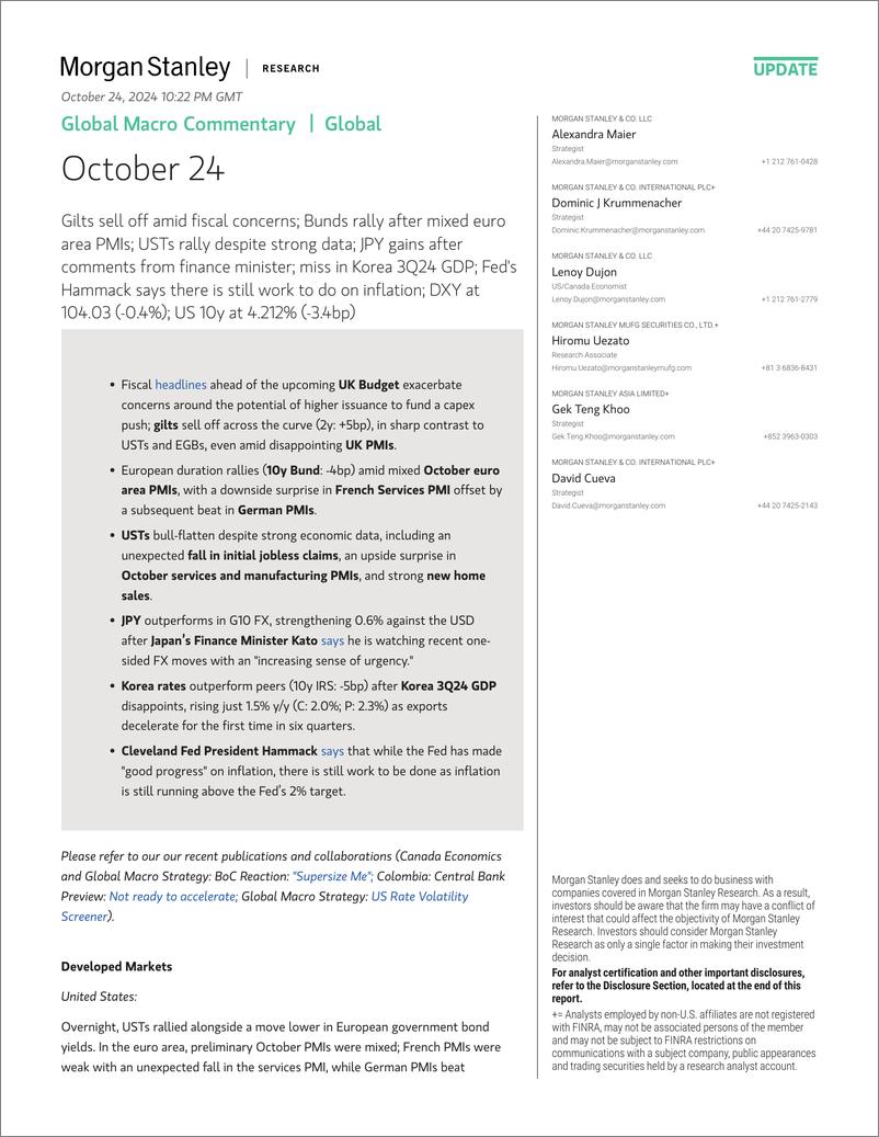 《Morgan Stanley Fixed-Global Macro Commentary October 24-111037532》 - 第1页预览图