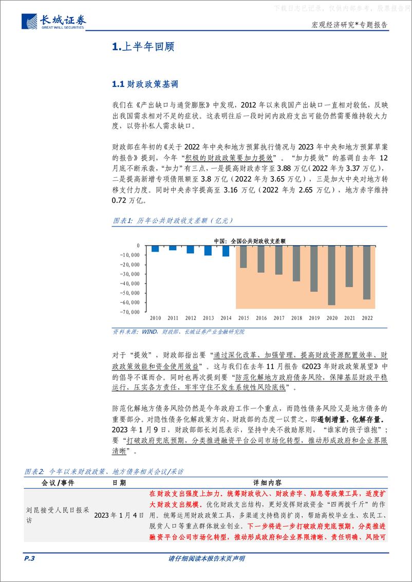 《长城证券-宏观经济研究：2023下半年财政政策展望-230620》 - 第3页预览图