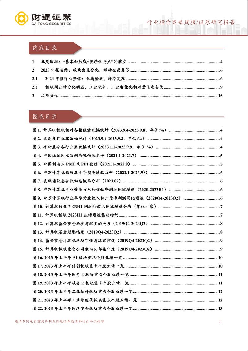 《计算机行业2023中报总结：板块分化，静待复苏-20230910-财通证券-16页》 - 第3页预览图