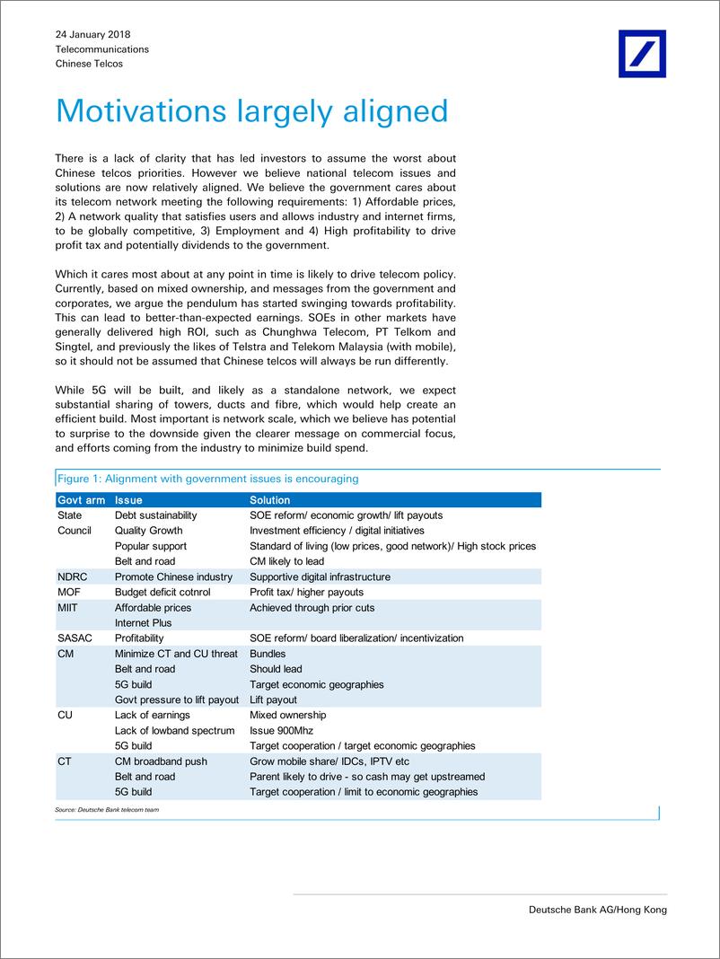 《德银-中国-电信通讯业-中国电信业：利润增长为目标-20180124-19页》 - 第5页预览图