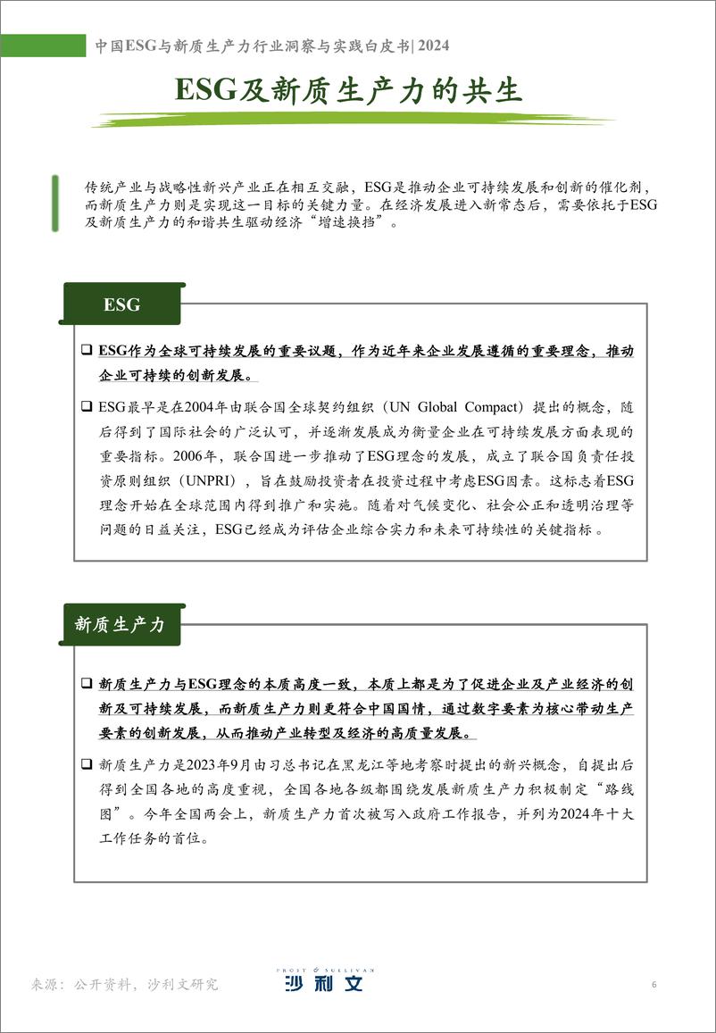 《2024中国ESG与新质生产力行业洞察与实践白皮书-沙利文_碳阻迹》 - 第6页预览图