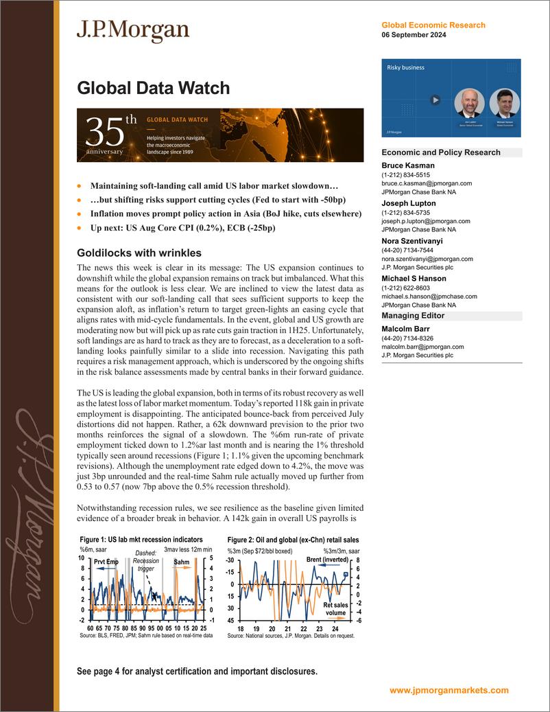 《JPMorgan Econ  FI-Global Data Watch Goldilocks with wrinkles-110224110》 - 第1页预览图