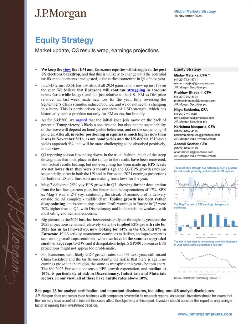 《JPMorgan-Equity Strategy Market update, Q3 results wrap, earnings pro...-111642206》 - 第1页预览图