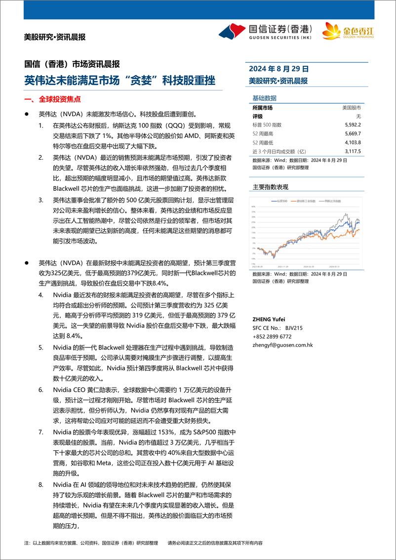 《市场资讯晨报：英伟达未能满足市场“贪婪”科技股重挫-240829-国信证券(香港)-13页》 - 第1页预览图