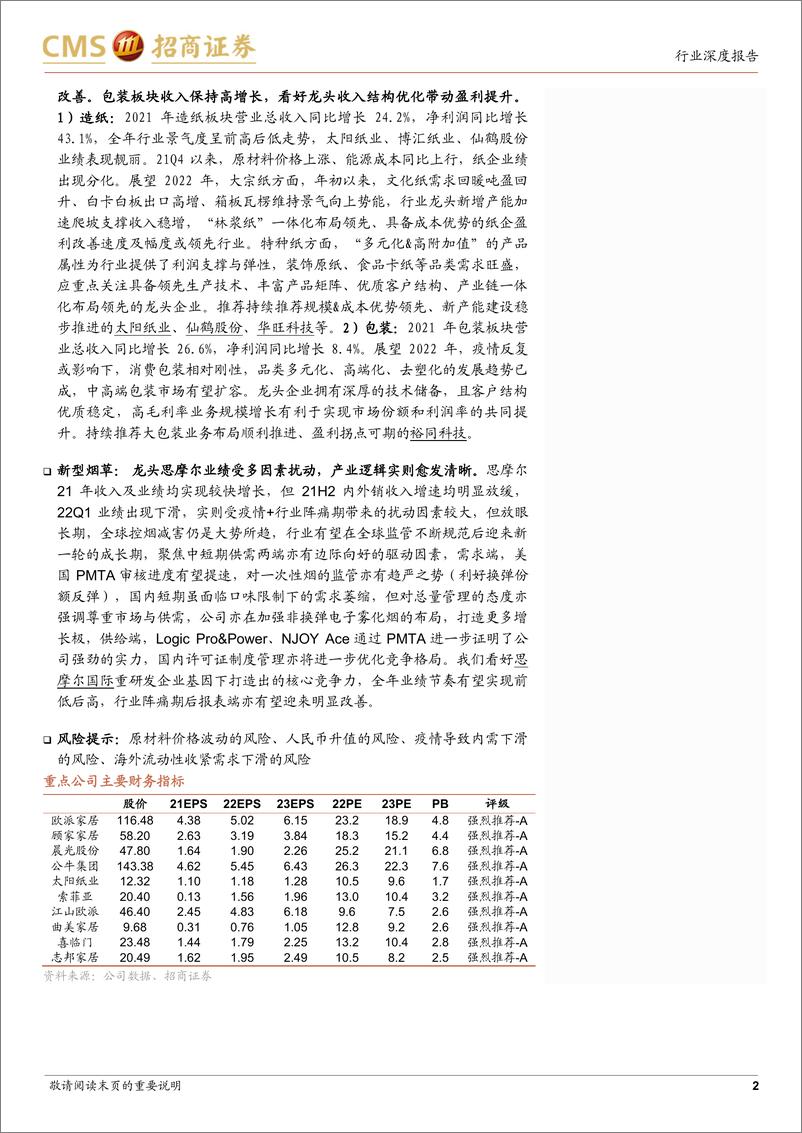 《轻工消费行业21FY&22Q1业绩综述：内外需承压致景气下行，疫后业绩加速机遇再现-20220504-招商证券-32页》 - 第3页预览图