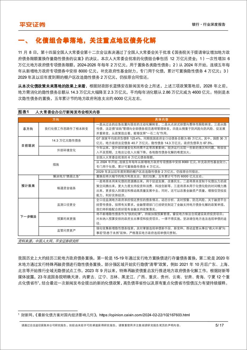 《银行业深度报告：从区域性银行基本面看地方债务化解-241122-平安证券-17页》 - 第5页预览图