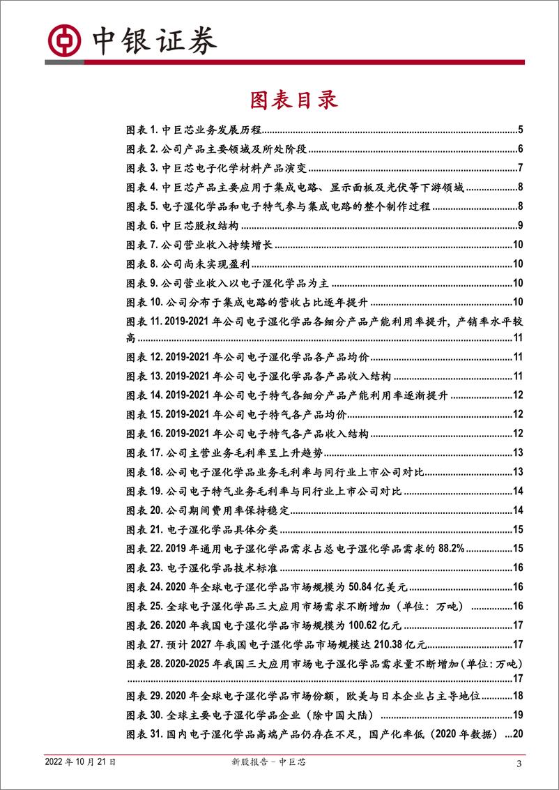 《新股报告：中巨芯，营收规模与技术实力国内领先，引领湿化学品等电子化学材料国产替代-20221021-中银国际-35页》 - 第4页预览图